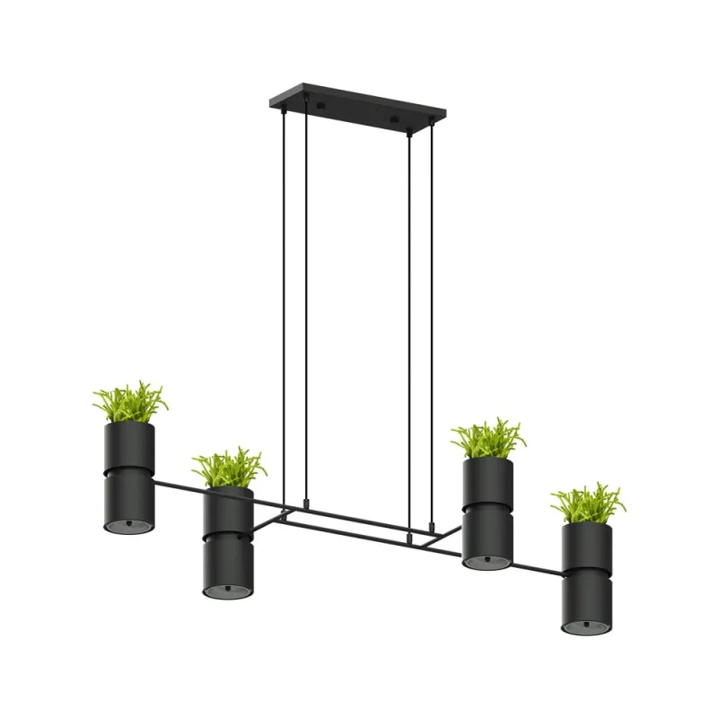 Lámpara de techo kukkia negro gu10