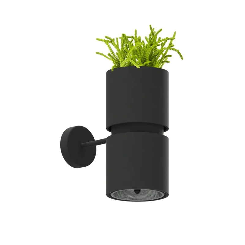 Aplique de pared kukkia negro gu10