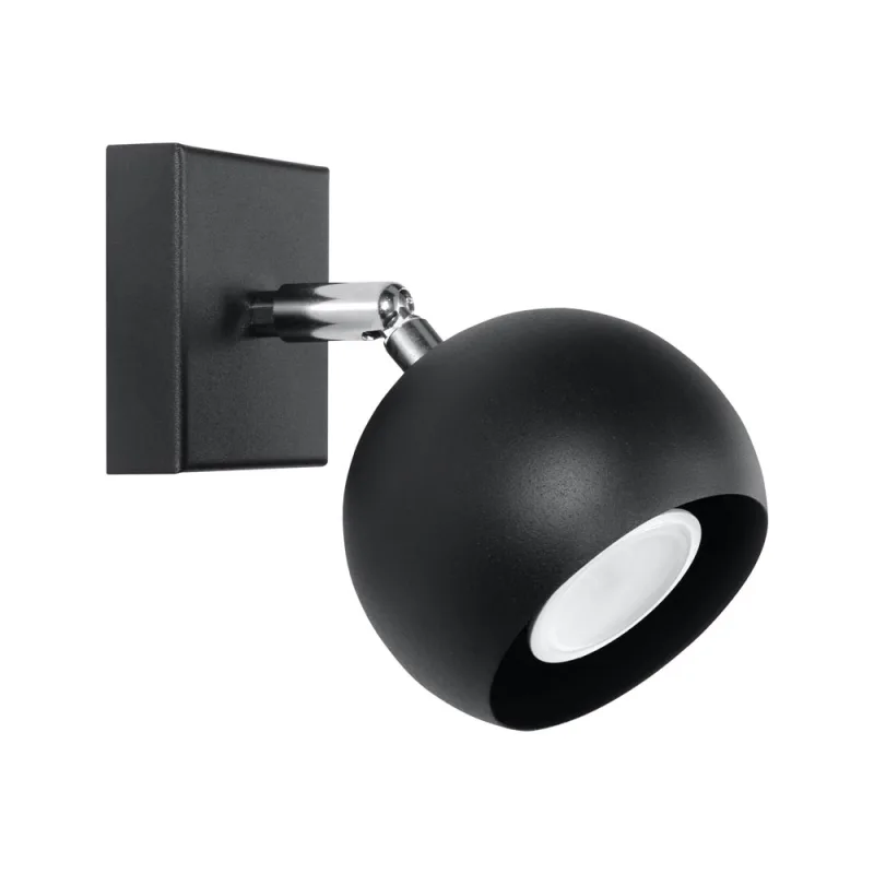 Aplique de pared oculare negro gu10