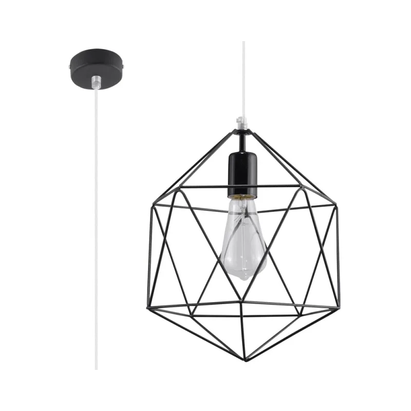 Lámpara de techo gaspare negro e27