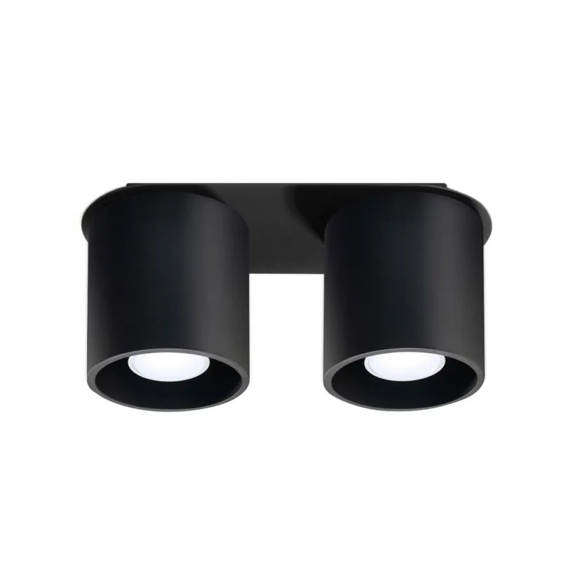 Aplique de techo orbis 2 negro gu10