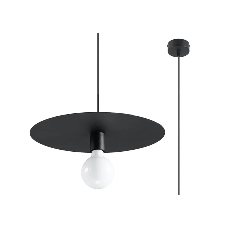 Lámpara de techo flavio negra e27