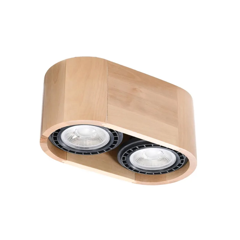 Luminaria de madera basic 2 gu10
