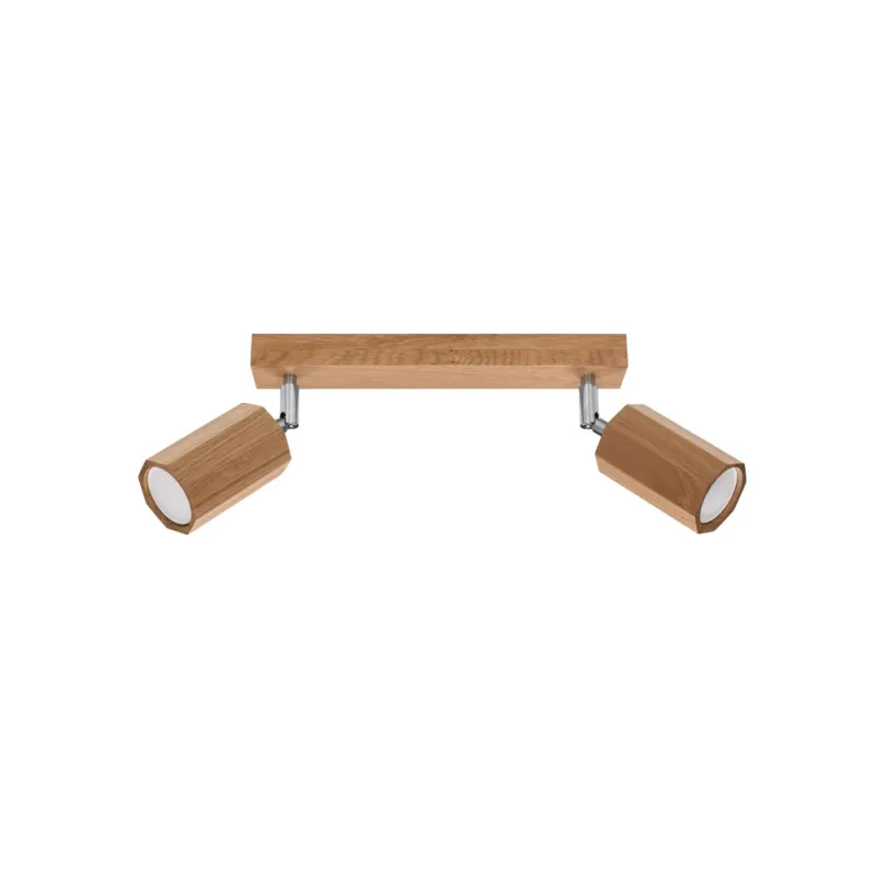 Aplique de techo zeke 2 roble gu10