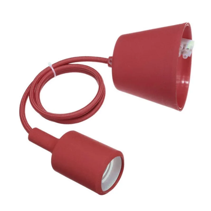 Montura con portalámparas e27 1m rojo