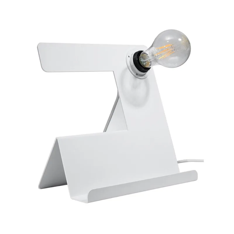 Lámpara de mesa incline blanco e27