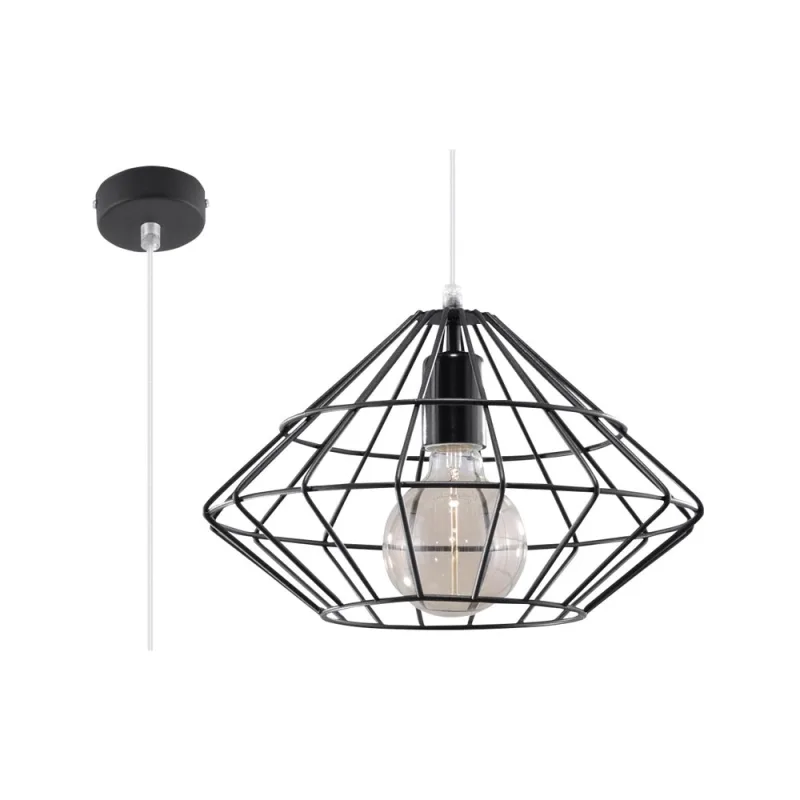 Lámpara de techo umberto negro e27