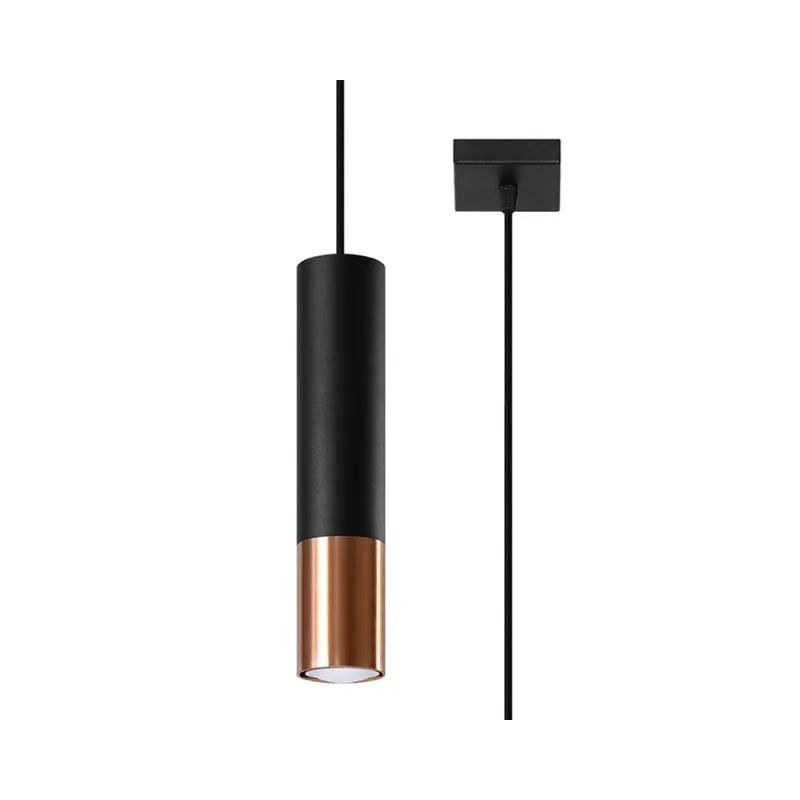 Lámpara de techo loopez 1 negro gu10/cobre