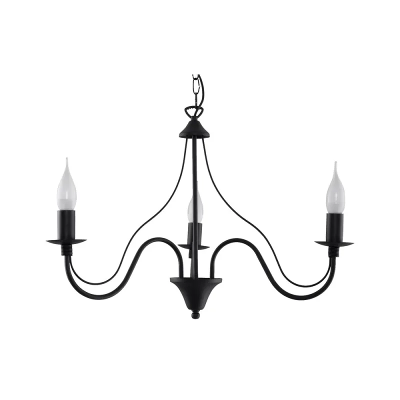 Lámpara suspendida minerwa 3 negro e14