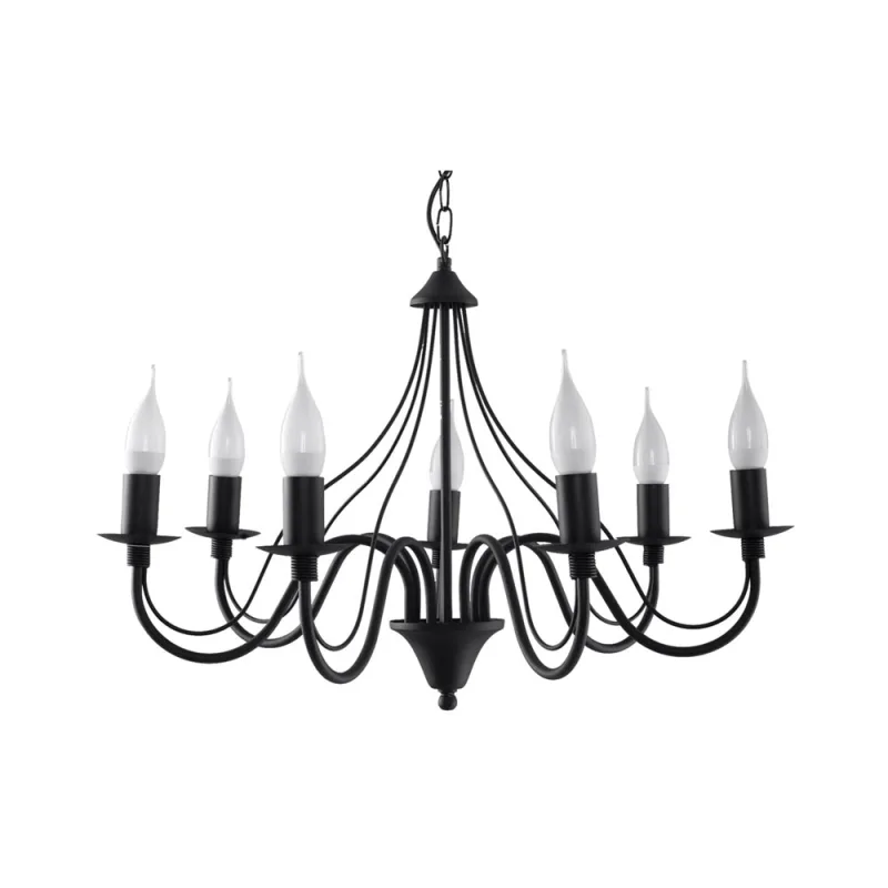 Lámpara suspendida minerwa 7 negro e14