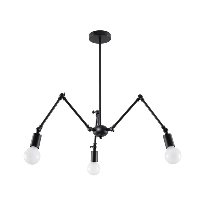 Lámpara suspendida stark 3 negro e27