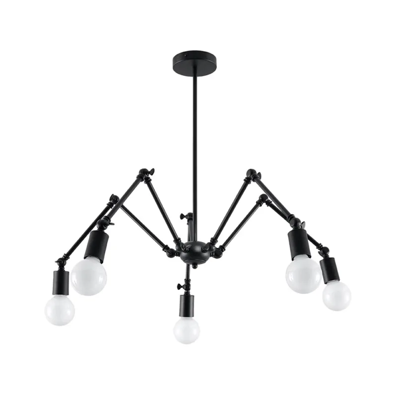 Lámpara suspendida stark 5 negro e27