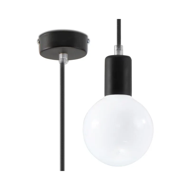 Lámpara de techo edison negro e27