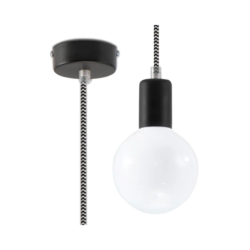 Lámpara de techo edison negro e27&blanco e27