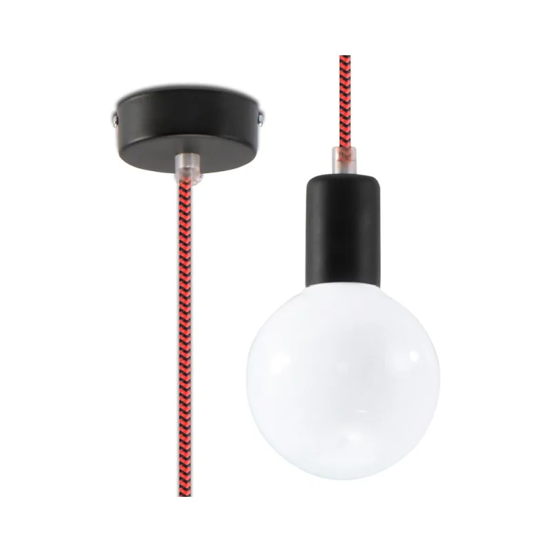 Lámpara de techo edison negro e27&red