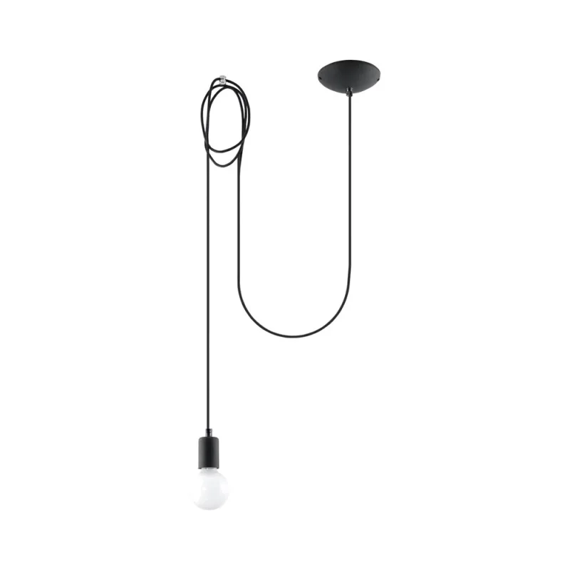 Lámpara de techo edison 1 negro e27