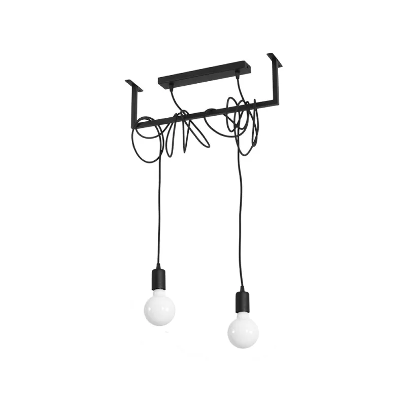 Lámpara suspendida salamanca 2 negro e27
