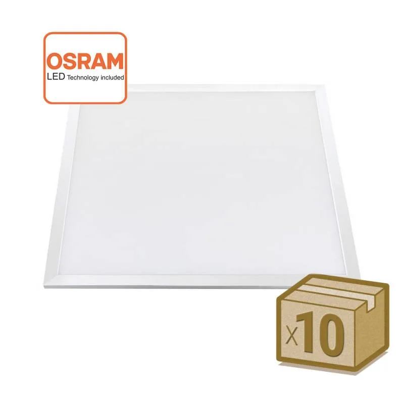 Pack 10 x panel led 48w-40w-36w-24w 60x60cm chip led osram blanco cálido