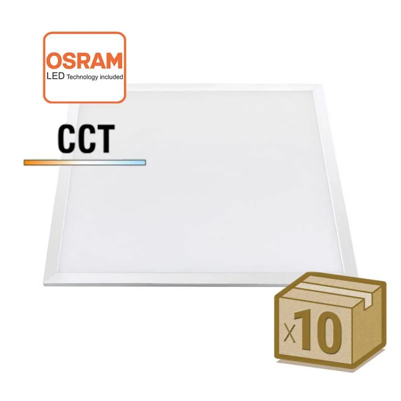 Pack 10 x panel led 48w-40w-36w-24w 60x60cm 4cct chip led osram 3000-4000-6000k