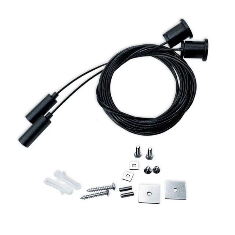 Set de 2 cables de suspensión 2m para perfiles y carriles negro