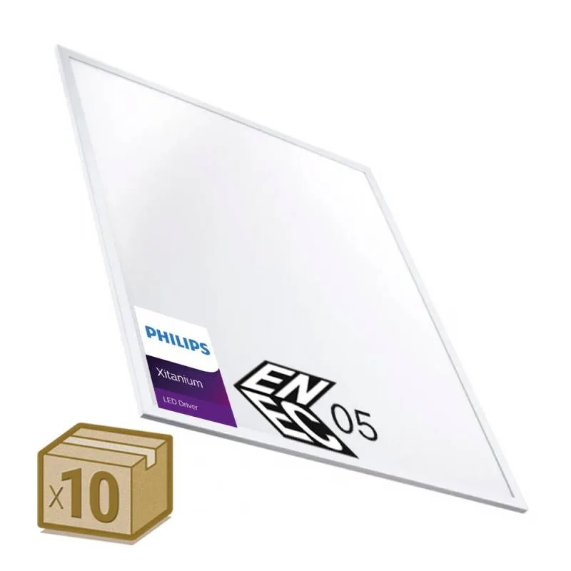 Pack 10 x paneles led 42w 60x60cm driver xitanium enec05 blanco neutro