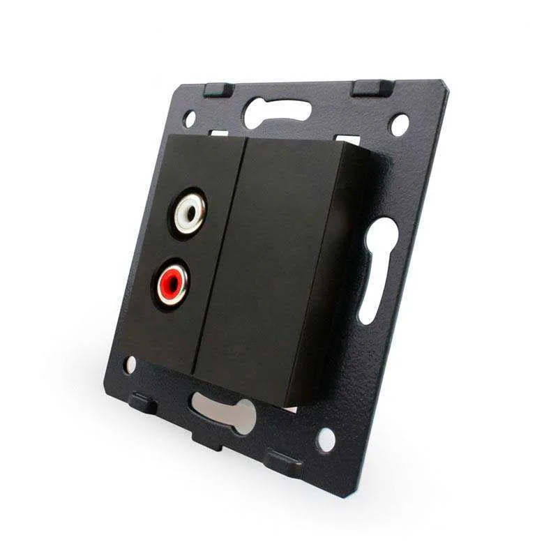 Mecanismo de empotrar audio rca negro livolo