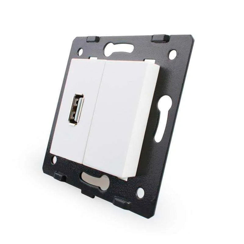 Mecanismo de empotrar enchufe usb blanco livolo