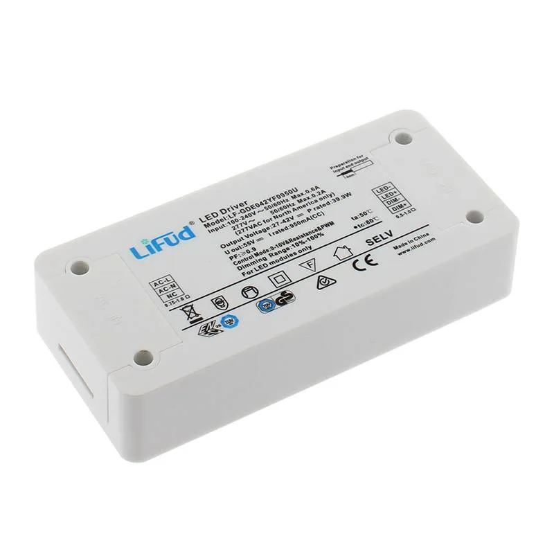 Led driver lifud dc27-42v/44w/1050ma regulable 0-10v
