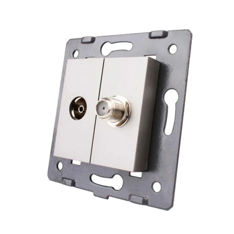 Mecanismo de empotrar tv + sat gris livolo