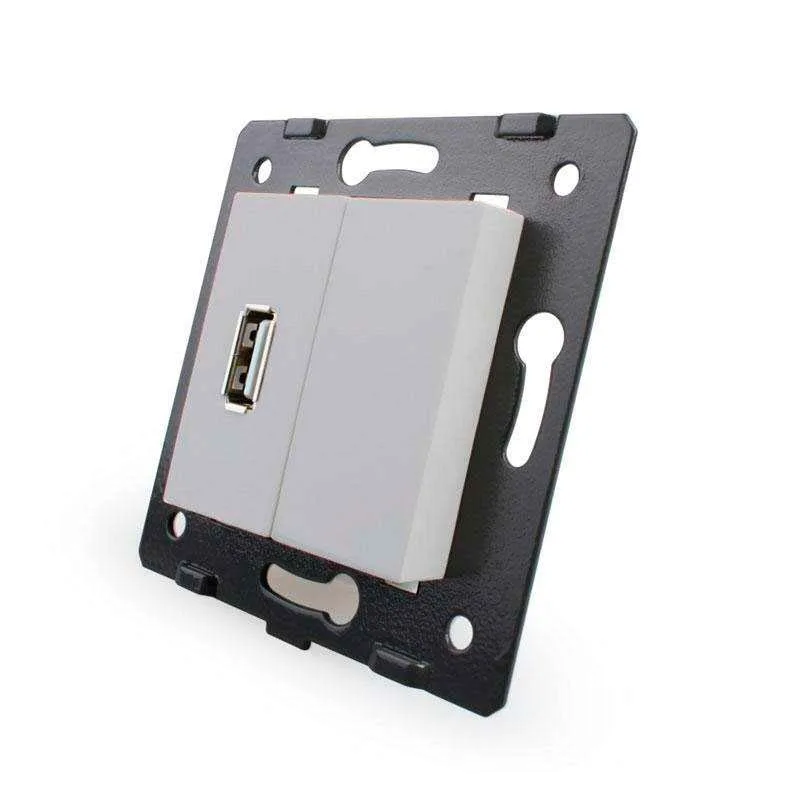 Mecanismo de empotrar enchufe usb gris livolo