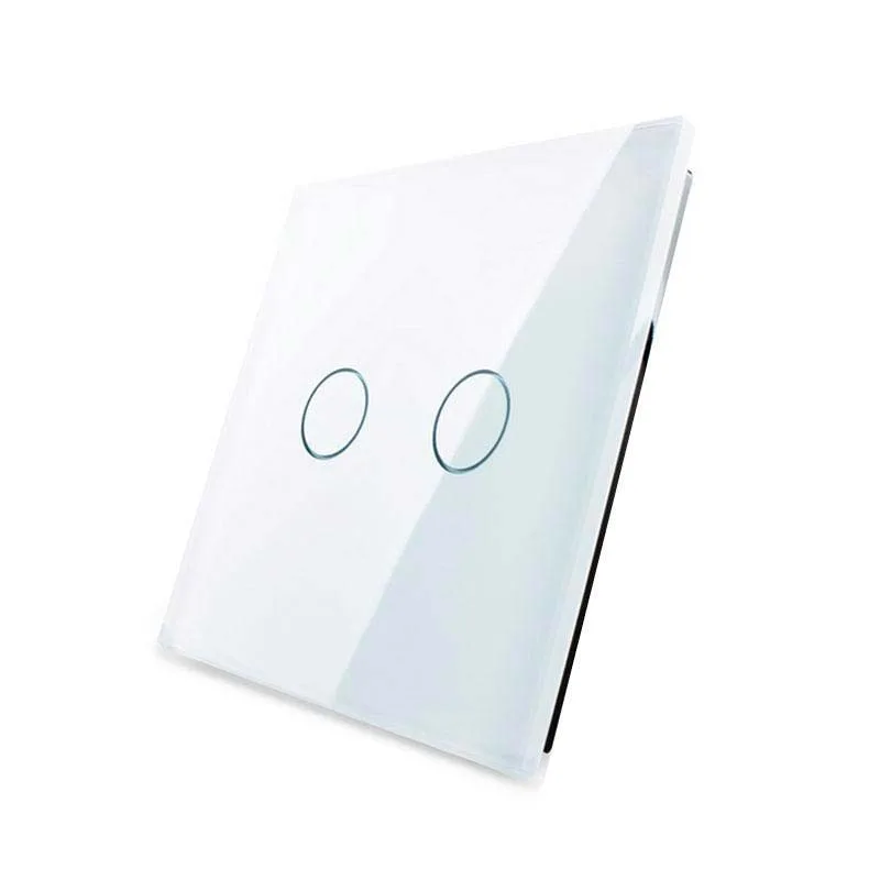 Frontal 1x cristal blanco 2 botones livolo