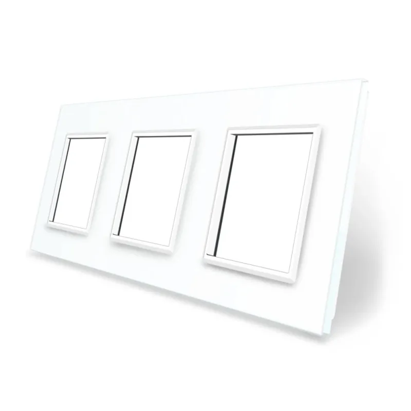 Frontal cristal blanco 3x huecos livolo