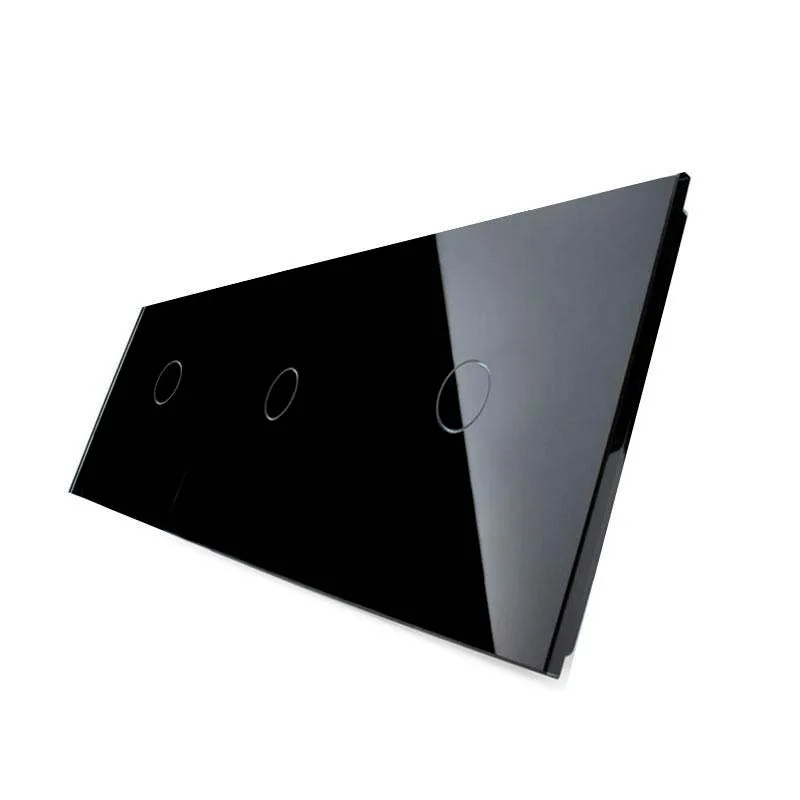 Frontal 3x cristal negro 3 botones livolo