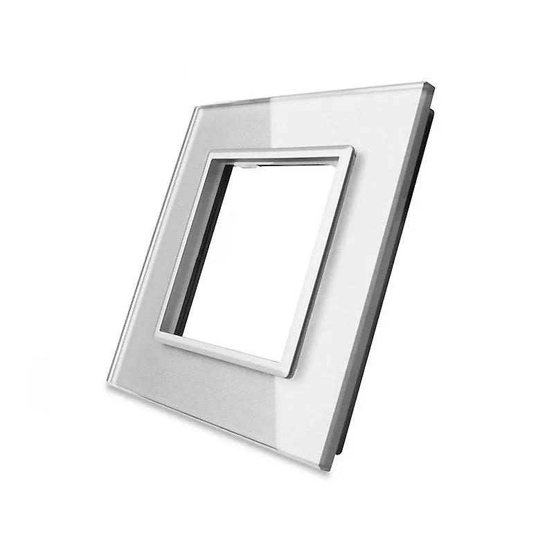 Frontal cristal gris 1x hueco livolo