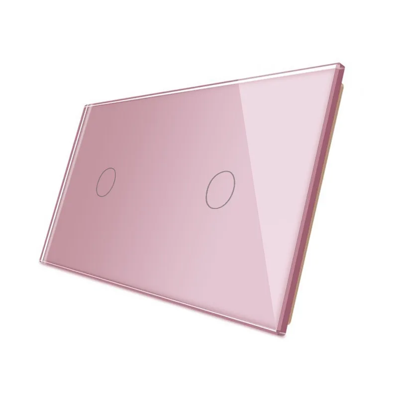 Frontal 2x cristal rosa 2 botones livolo