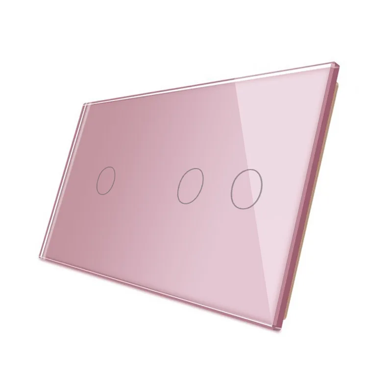 Frontal 2x cristal rosa 3 botones livolo