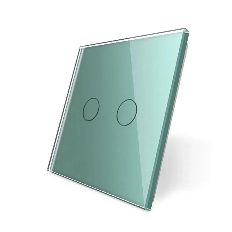 Frontal 1x cristal verde 2 botones livolo