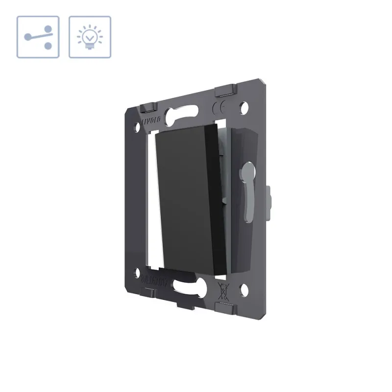 Interruptor conmutador media tecla negro livolo