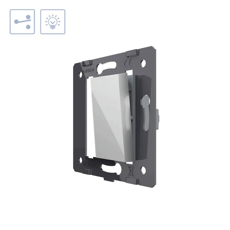 Interruptor conmutador media tecla gris livolo