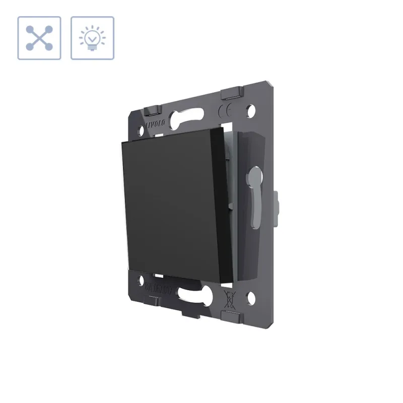 Interruptor cruzamiento negro livolo