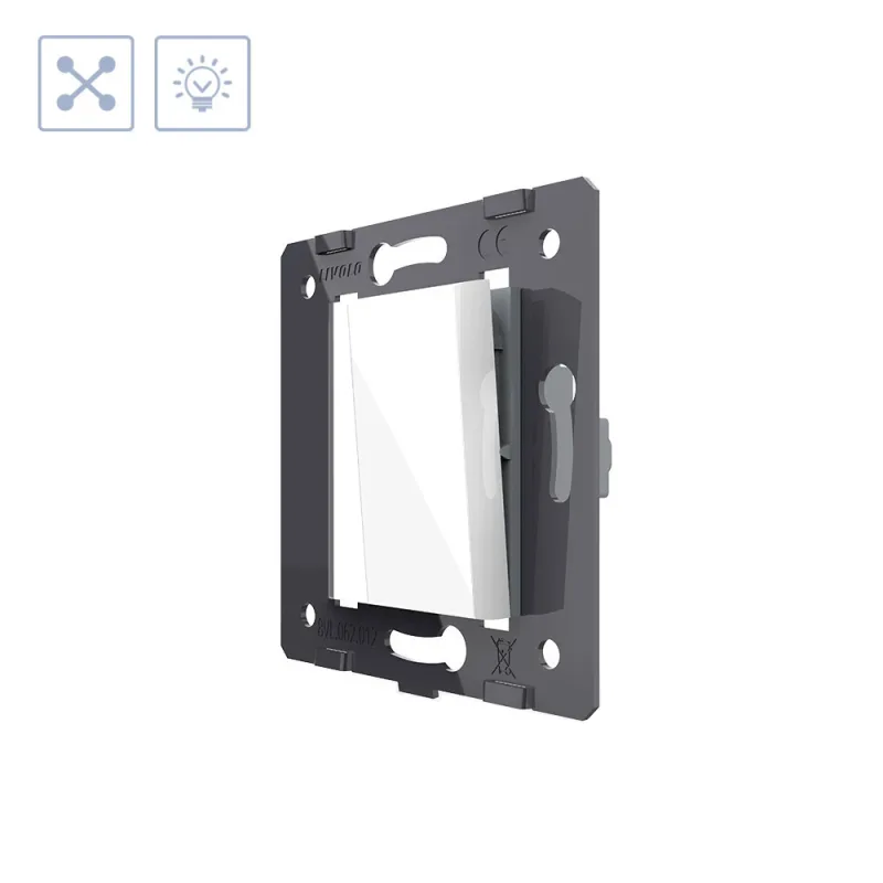 Interruptor cruzamiento media tecla blanco livolo