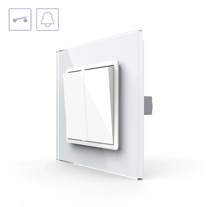 Pulsador doble marco blanco livolo