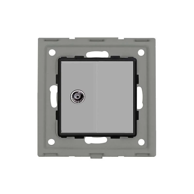 Conector tv + tapa gris
