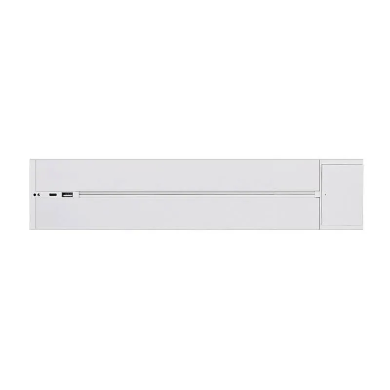Carril base con interruptor 32a cargador usb a+c led 40cm blanco