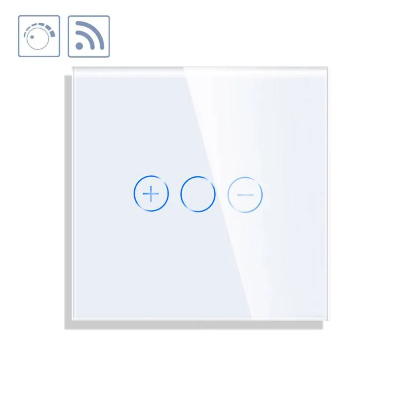 Interruptor táctil con regulador triac dimmer + wifi koob frontal cristal blanco