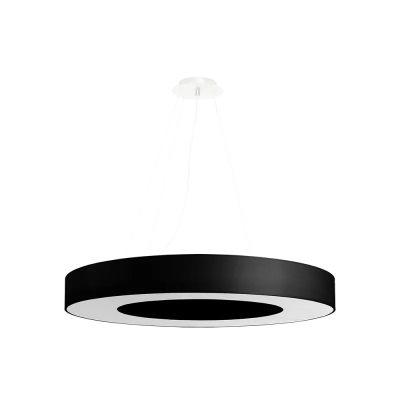 Lámpara suspendida saturno slim 70 negra e27