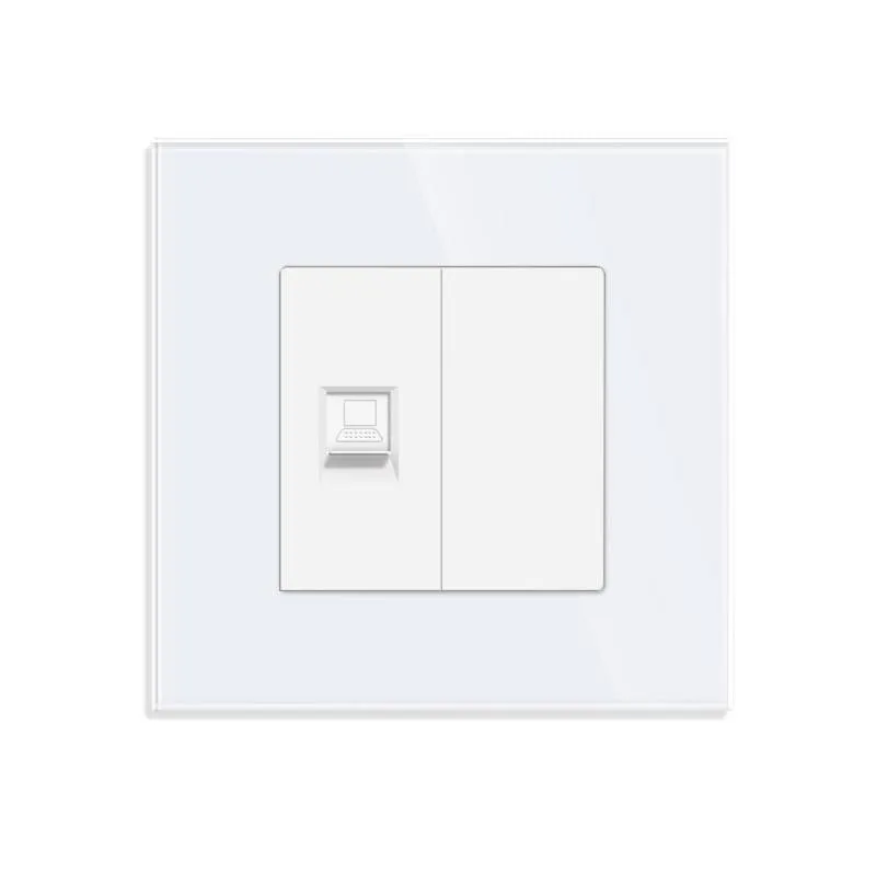 Conector red rj45 cat 6 koob frontal cristal blanco