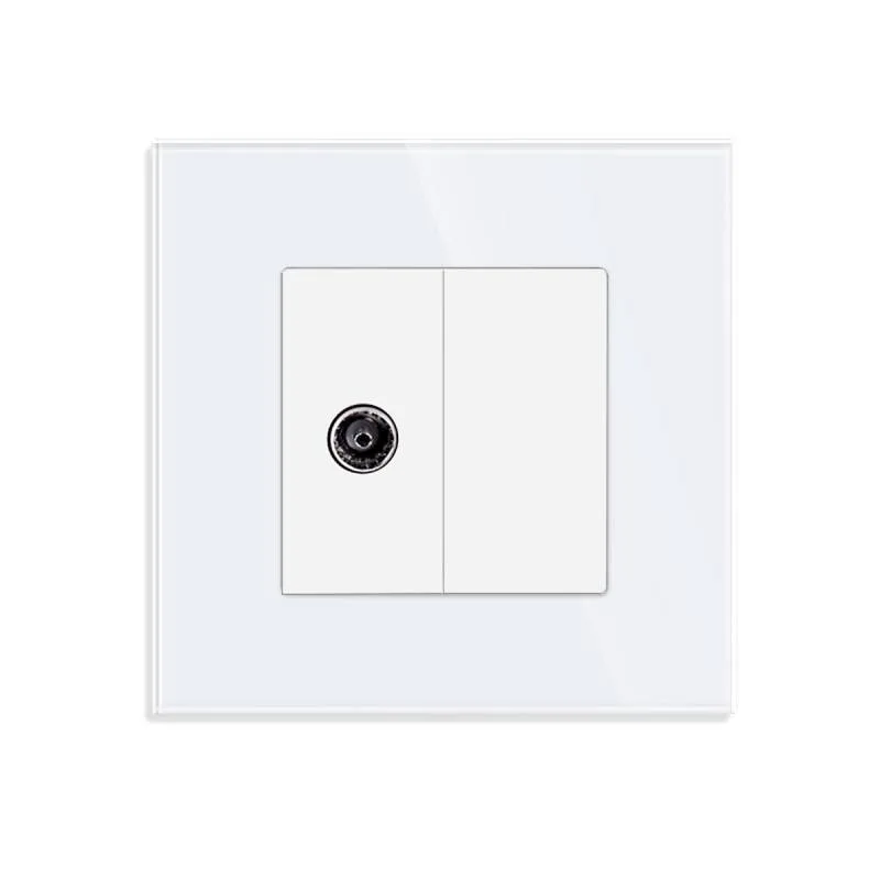 Conector tv koob frontal cristal blanco