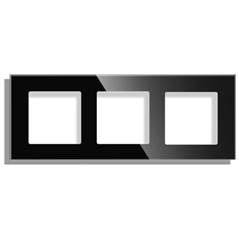 Frontal socket cristal negro koob 3 módulos