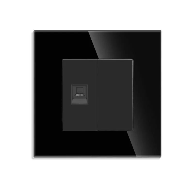 Conector red rj45 cat 6 koob frontal negro cristal